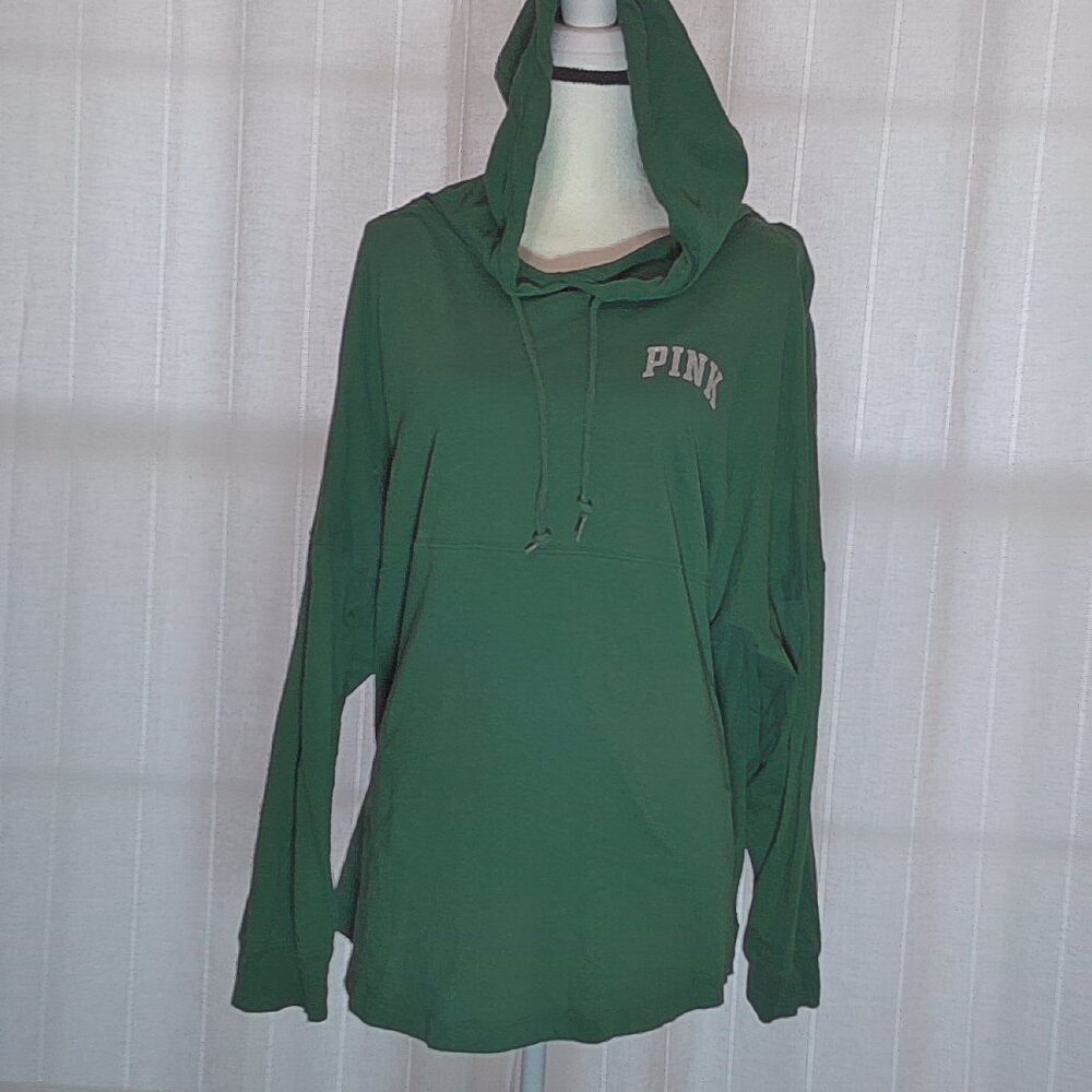 PINK Victoria's Secret Lightweight Hooded Tunic - Forest Green